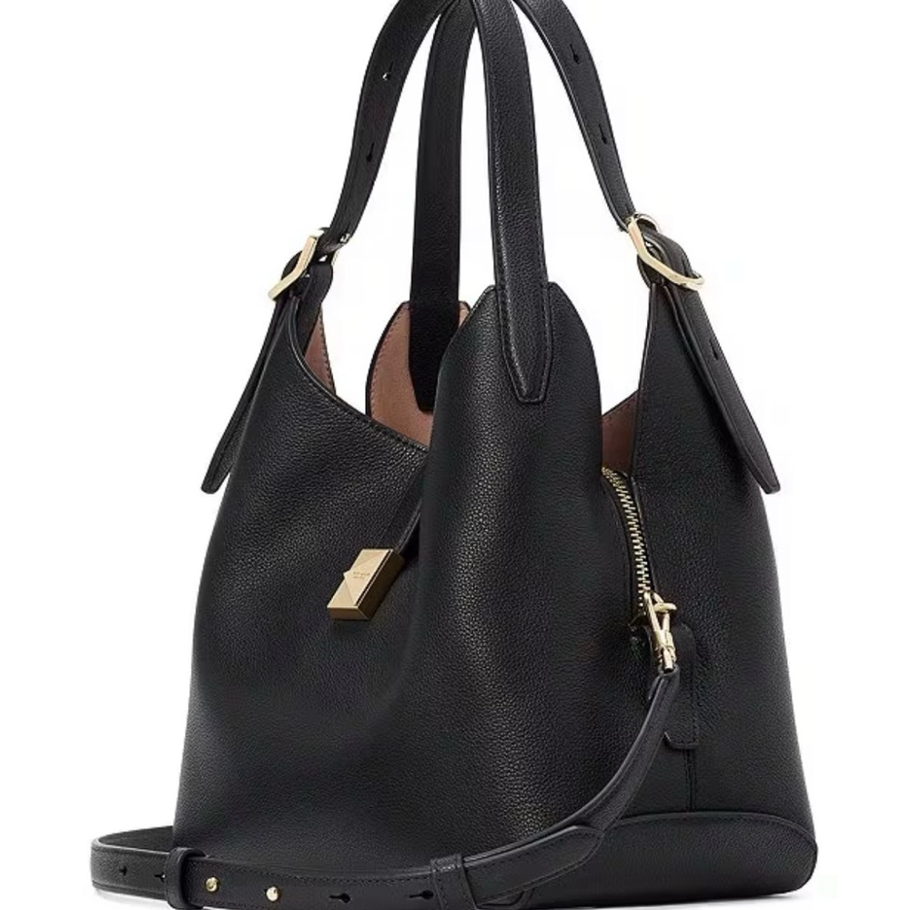 Kate spade shoulder cross body black leather bag NWT